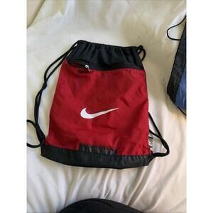 Nike String Bag Drawstring Backpack Gym Sack Bag Red Black